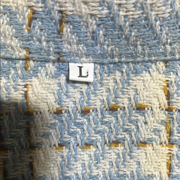 Blue and White Snap Up Shacket - Picture 2 of 3